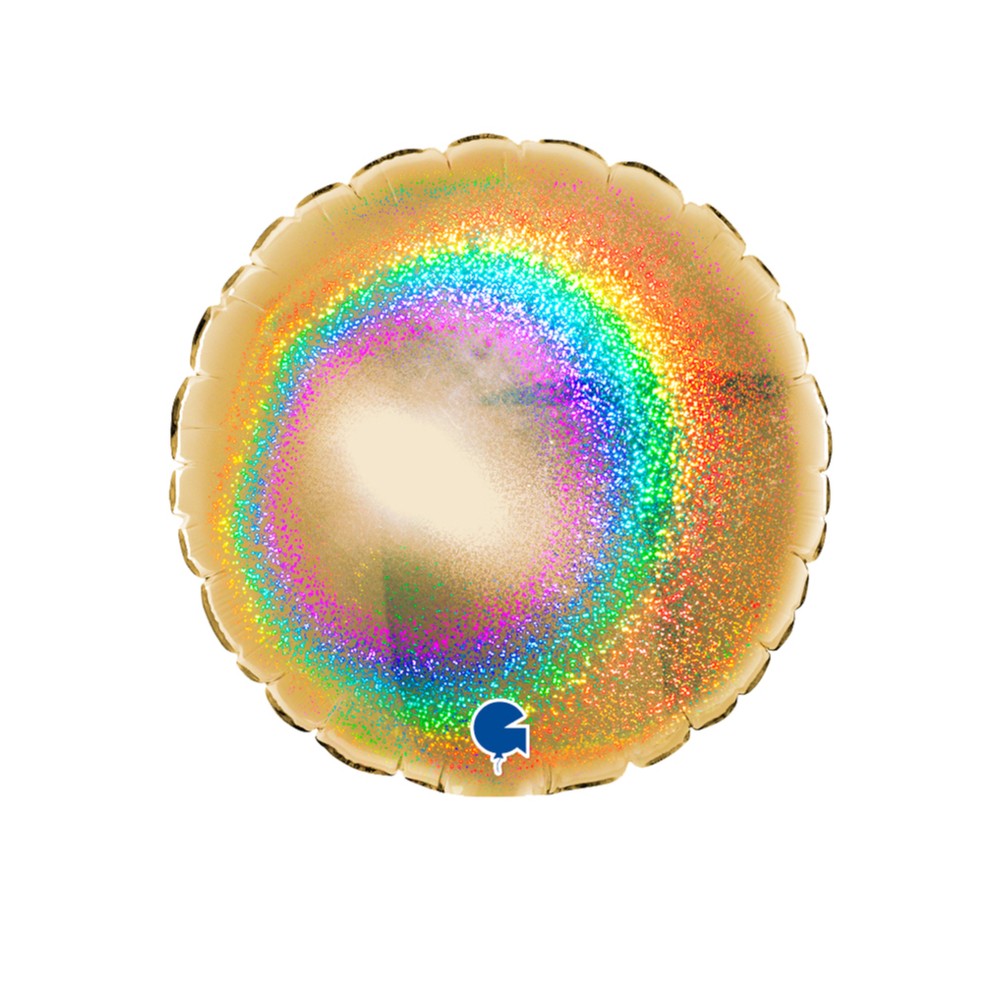 Round Gold Holographic Foil Balloon 10 cm Grabo