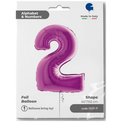 Balon Folie JUMBO CIFRA 2 MOV 102 cm Grabo