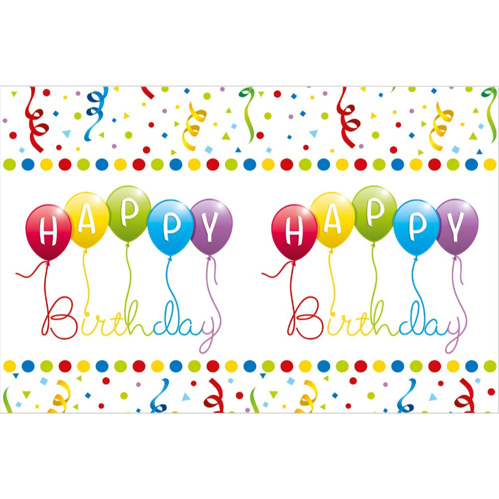 Happy Birthday and Balloons Party Tablecloth 120x180cm