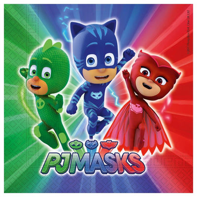 Set of 20 Paper Napkins 33x33cm PJ Masks