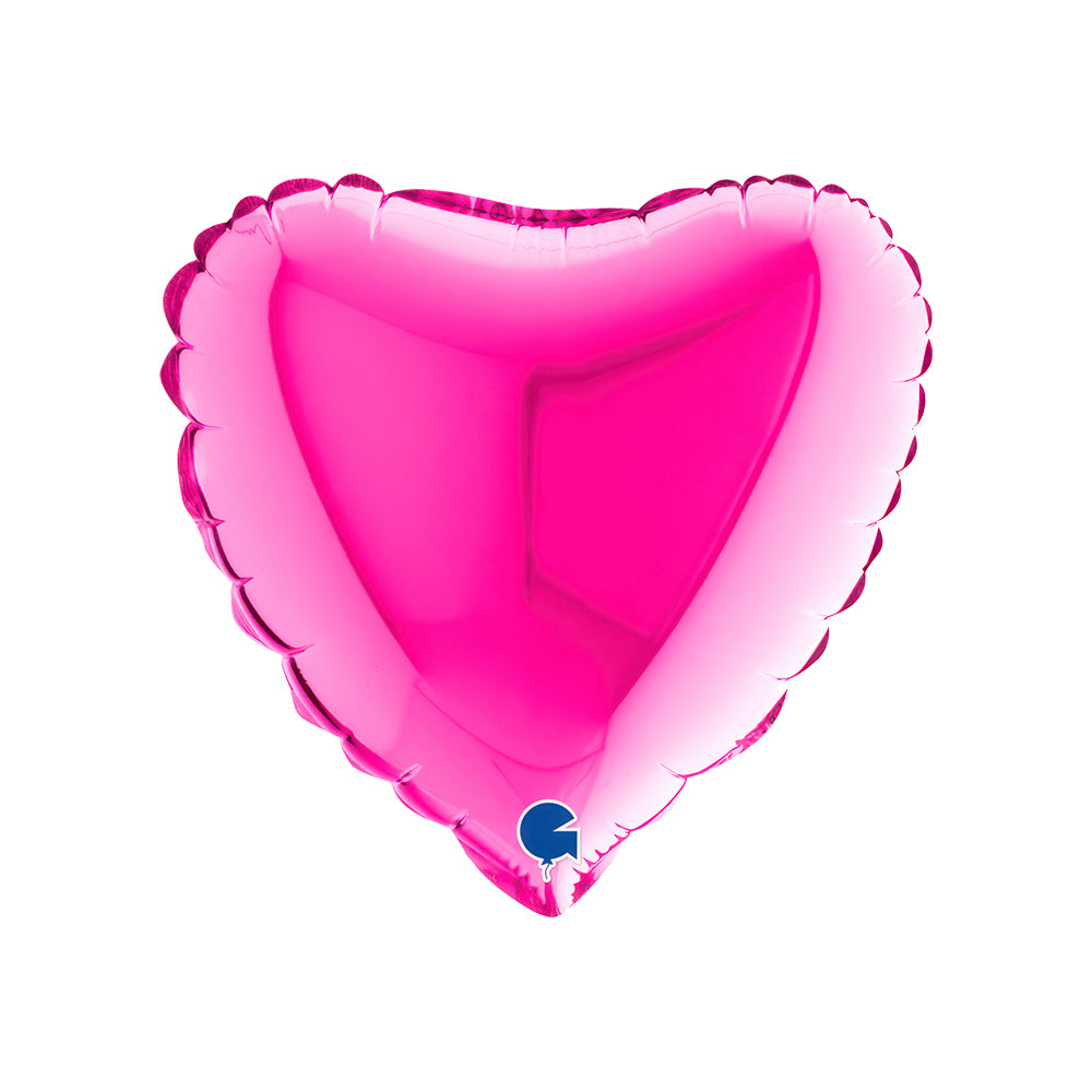 Magenta Heart Foil Balloon 23cm