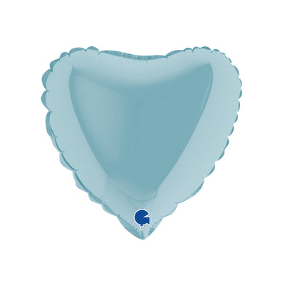 Blue Pastel Heart Foil Balloon 23cm