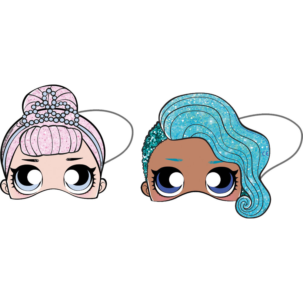 Set of 6 LOL Surprise Glitter MGA Party Masks