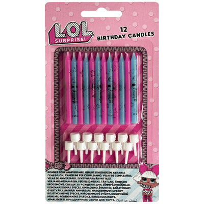 Set of 12 LOL Surprise Glitter MGA Candles with Holders