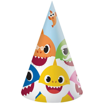 Set of 6 Baby Shark Party Hats