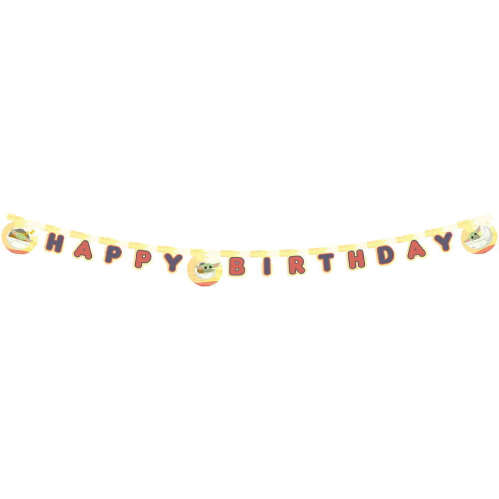 Banner Party Happy Birthday Star Wars The Mandalorian