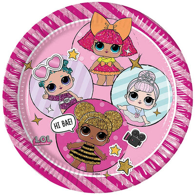 Set of 8 Plates 23cm LOL Glitter MGA