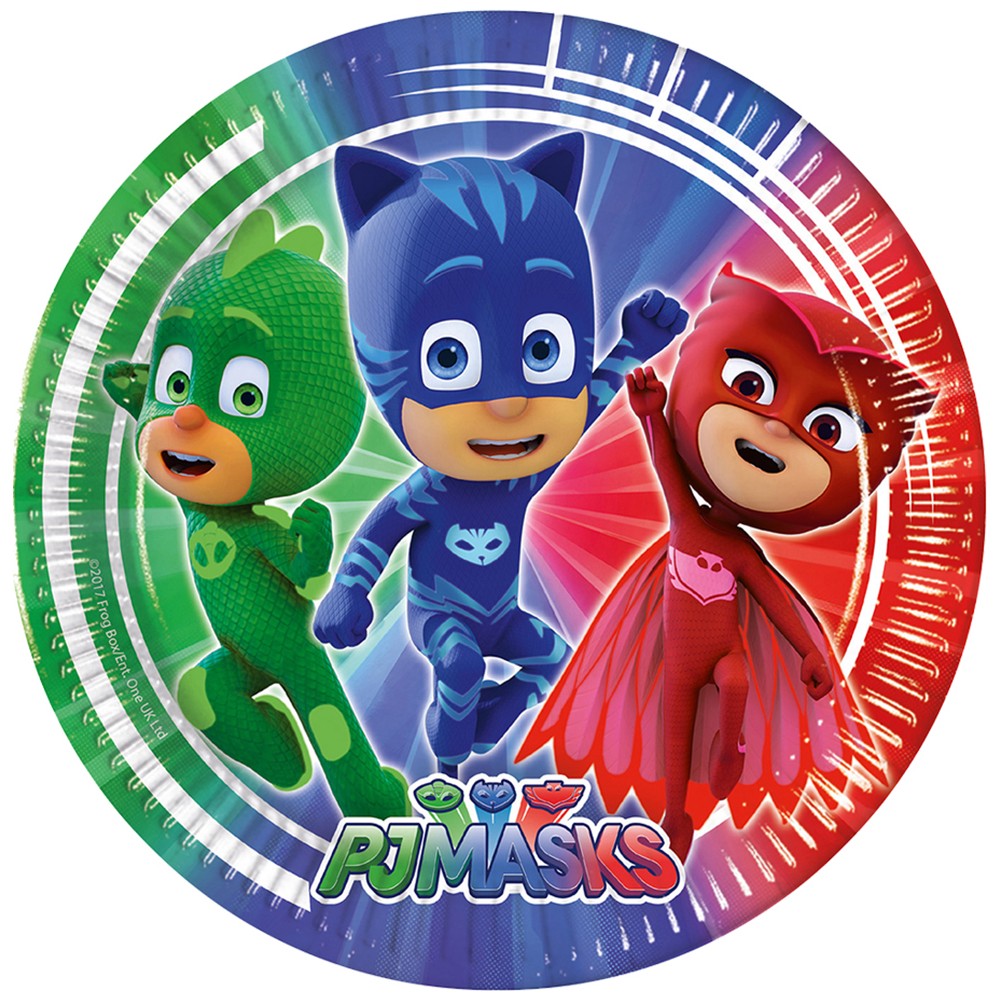 Set of 8 Party Plates 23cm PJ Masks