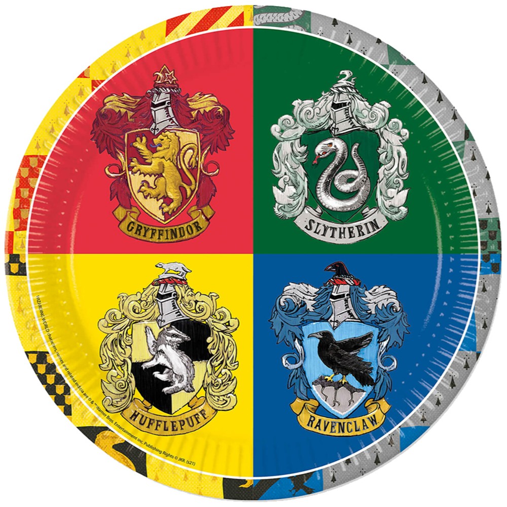 Set 8 Farfurii Petrecere 23cm Harry Potter Hogwarts