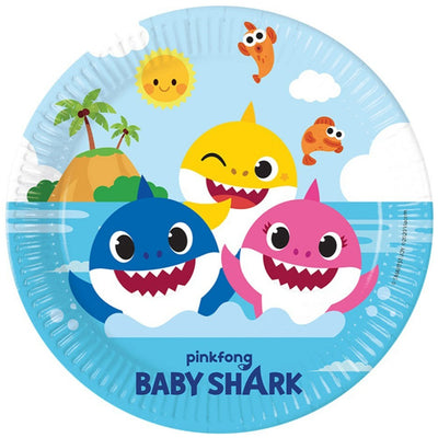 Set of 8 Party Plates 23cm Baby Shark