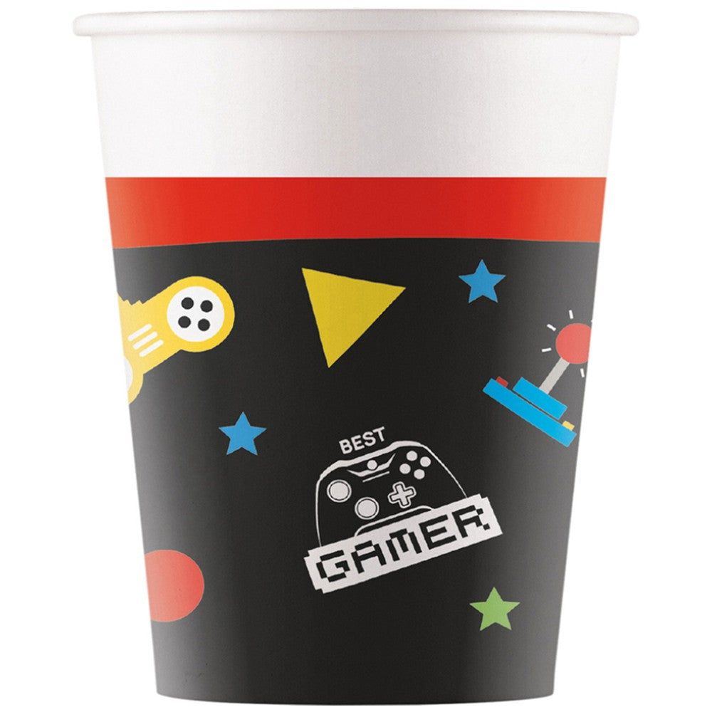 Set of 8 Gaming Party Cups, 200ml