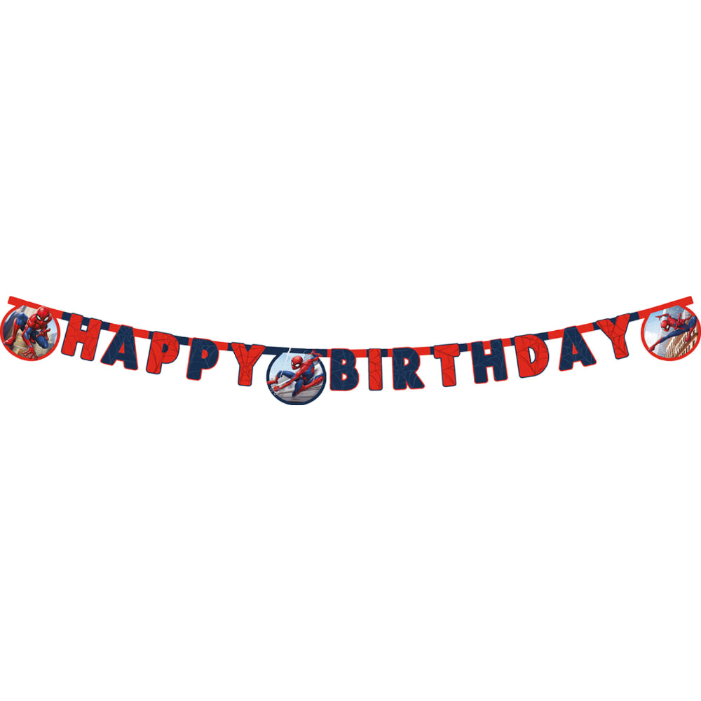 Happy Birthday Marvel Spiderman Crime Fighter Party Banner