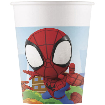 Set of 8 Marvel Spidey Cardboard Party Cups, 200ml