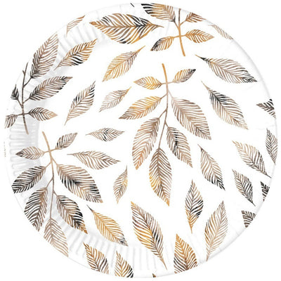 Set of 8 Party Plates 23cm Leafs