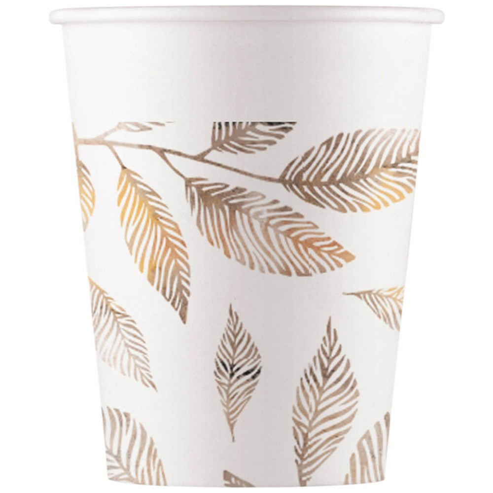 Set of 8 Party Cups 200ml Leafs