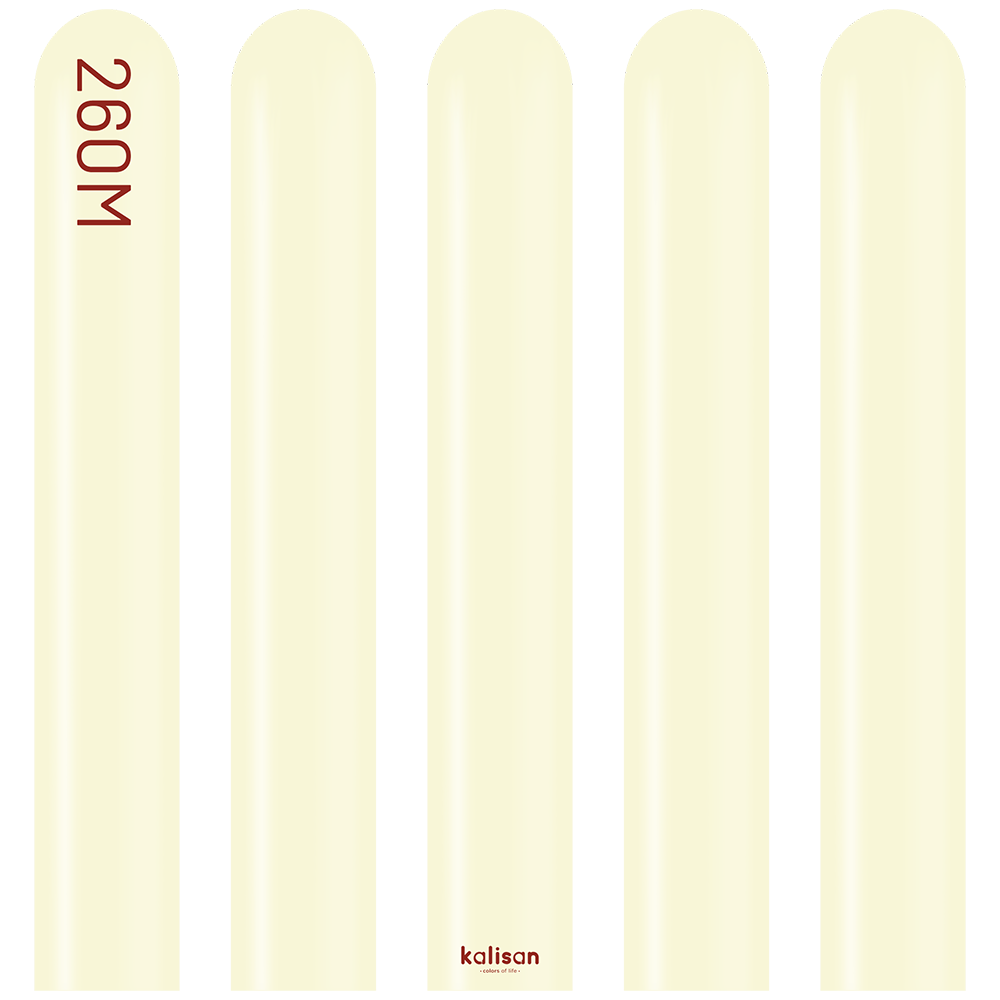 SET 50 Latex Modeling Balloons Macaron Pale Yellow Nozzle Up 260M 3008