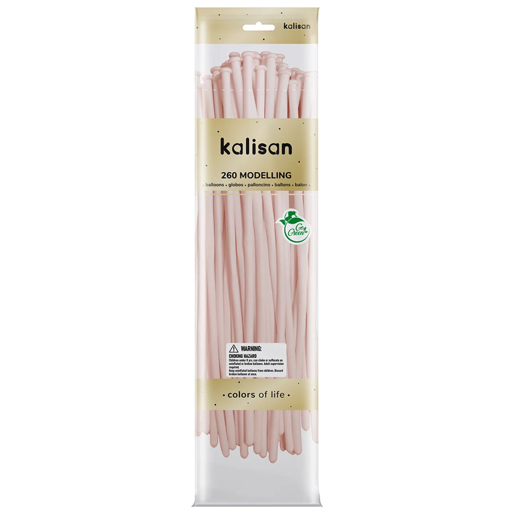 SET 50 Latex Modeling Balloons Macaron Pale Pink Nozzle Up 260M 3010