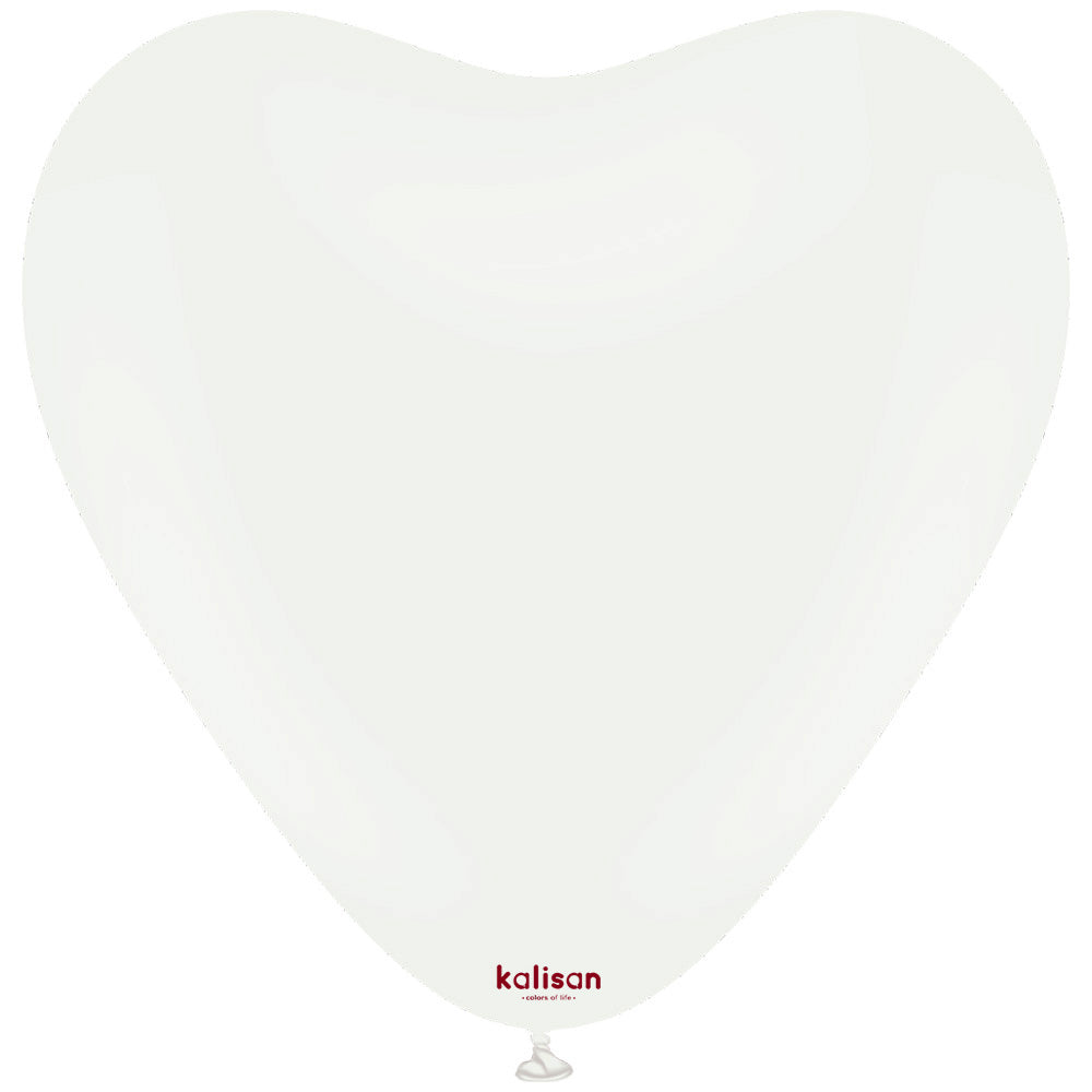 SET 25 Latex Balloons Heart 30cm Standard White 2312
