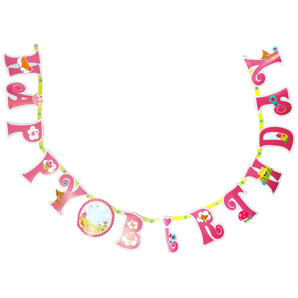 Paper Banner - Woodland Princess Party Customizable 3.2 m x 25.5 cm AMS 121623