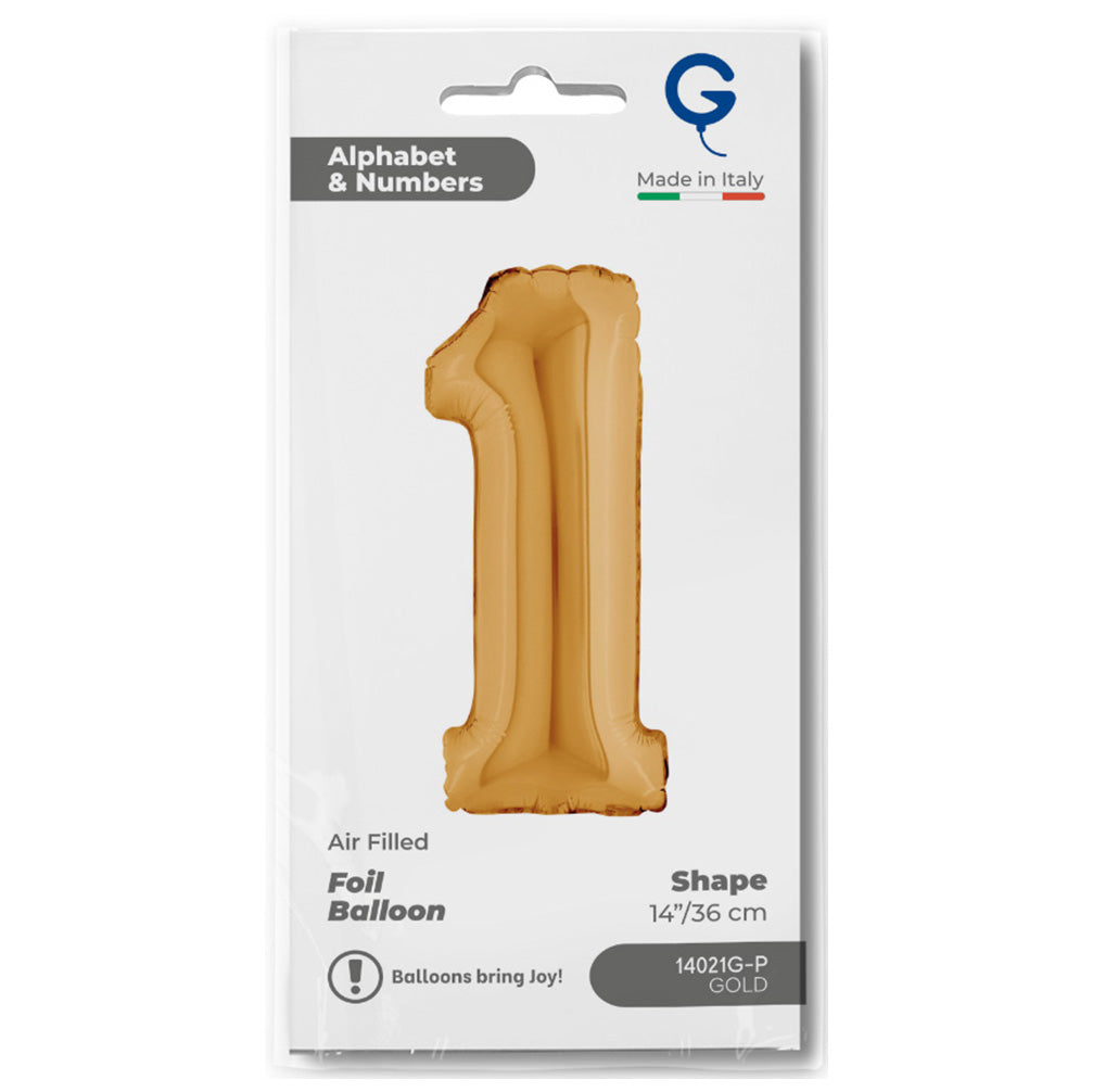 Gold Number 1 Foil Balloon 36cm