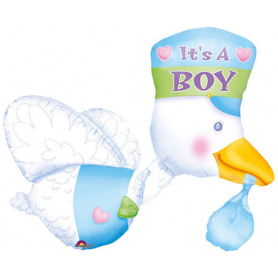 Foil Balloon Figurine Stork It's a Boy 58x81 cm AMS 07063 01