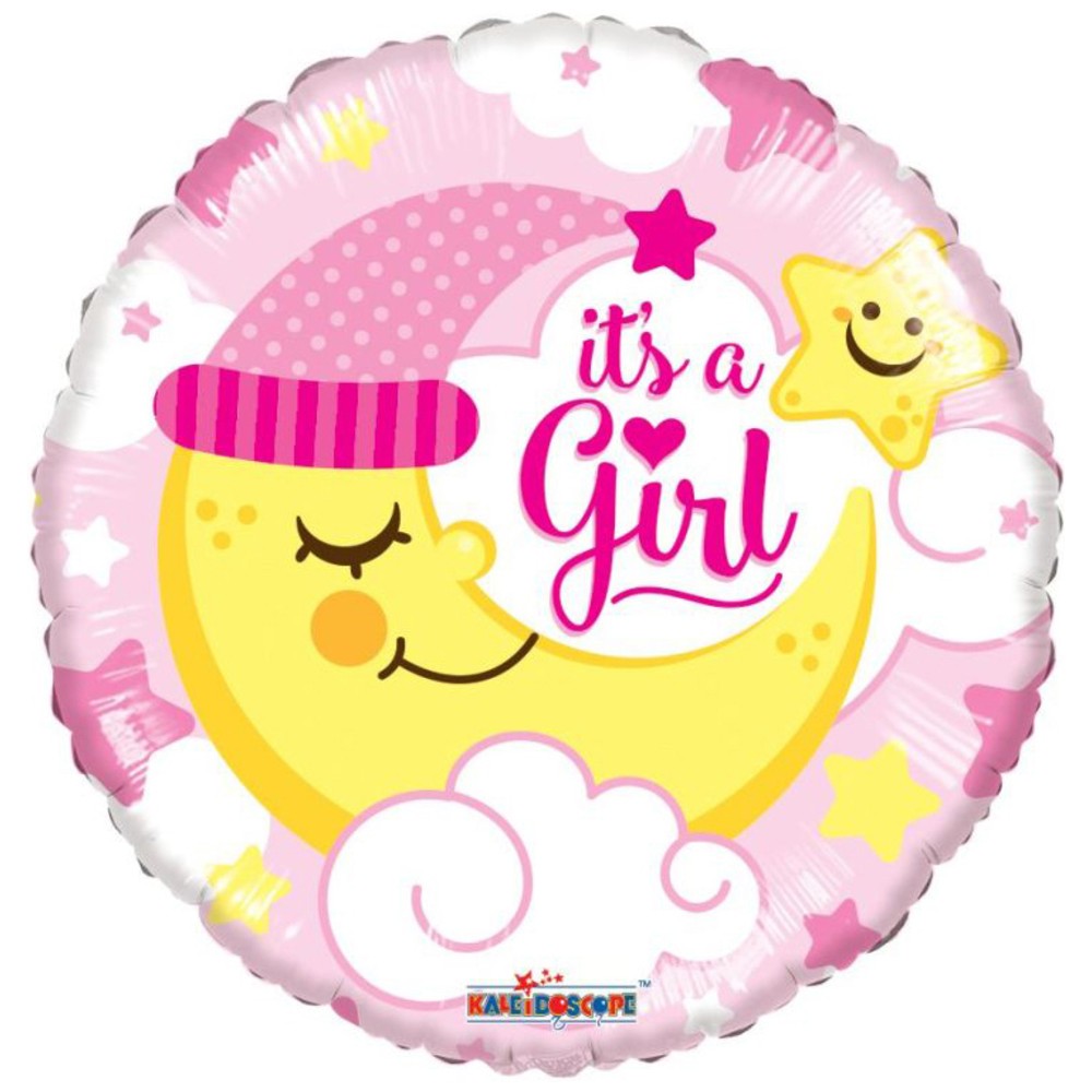 Foil Balloon 45cm Baby Girl Moon