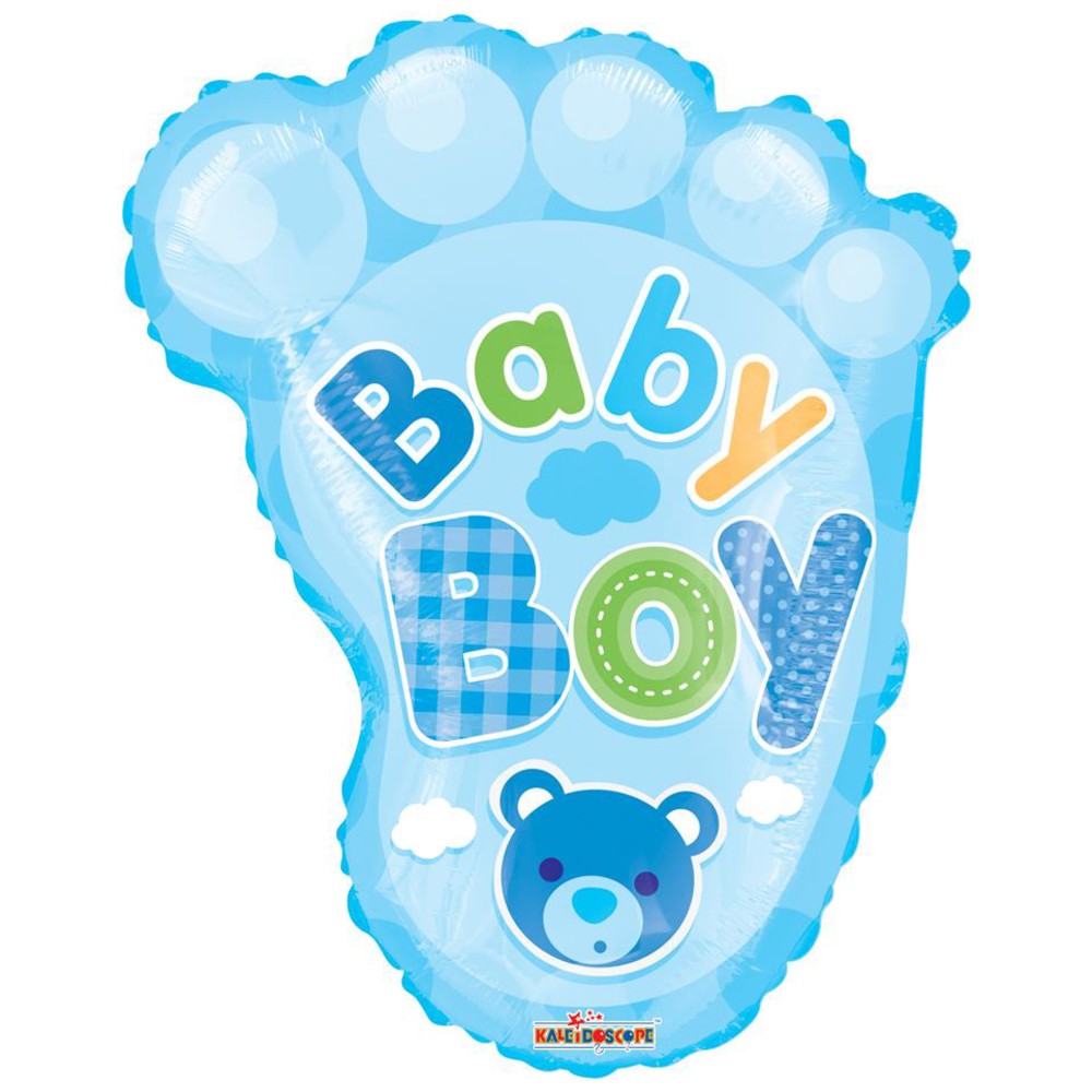 Foil balloon 50cm Baby Boy Footprint 15106