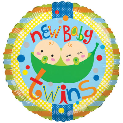 Round Foil Balloon Twins 45cm Conver USA