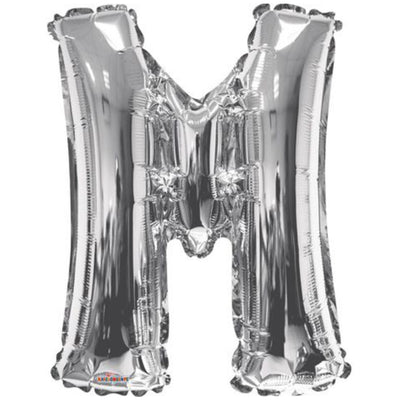 Foil balloon letter M silver 15242-34