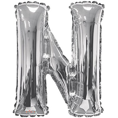 Foil balloon letter N silver 15243-34