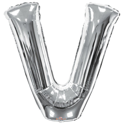 Foil balloon letter V silver 15251-34
