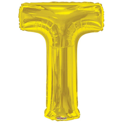 Foil balloon letter T gold 15279-34