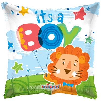 Foil Balloon Square It's a Boy Lion 45cm