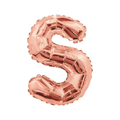 Foil Balloon 35cm Letter S ROSE-GOLD 15668-14
