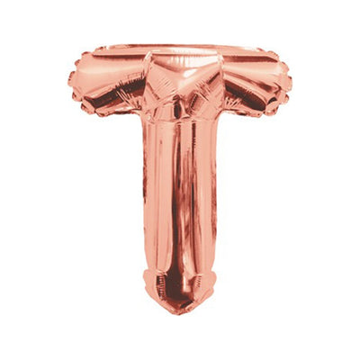 Foil balloon 35cm Letter T ROSE-GOLD 15669-14