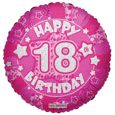 Balon folie 45cm Happy 18th B-day Holograma