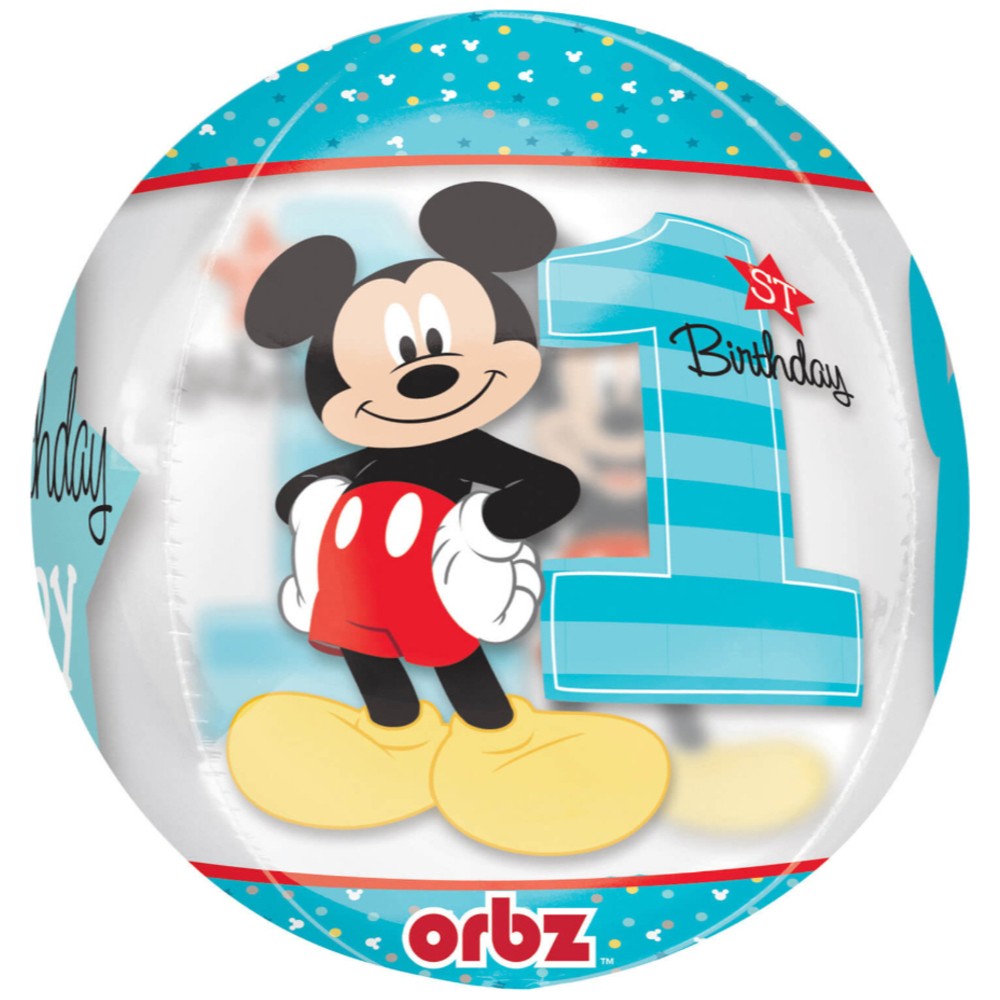 Orbz Mickey First Birthday 38x40cm AMS 34346 01