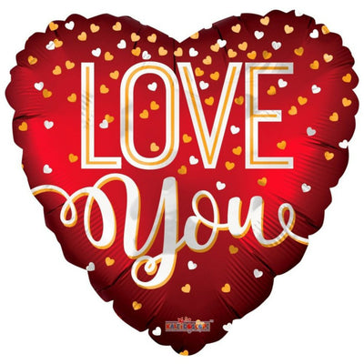 Foil Balloon Red Heart Love You 45cm