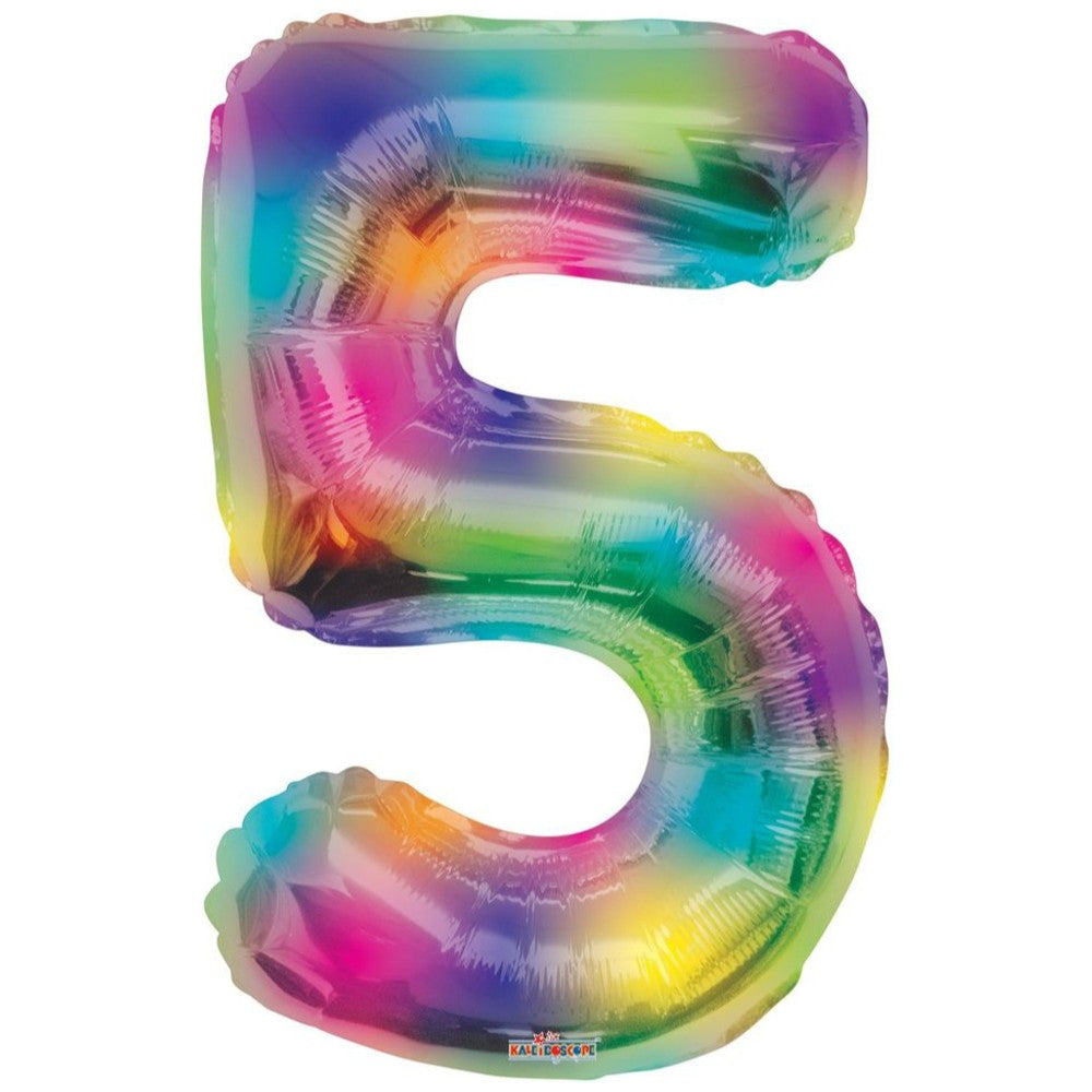 Foil Balloon Number 5 Rainbow 16378-34