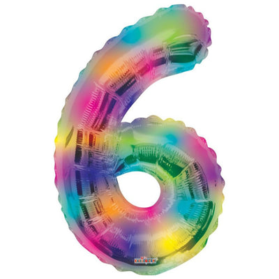 Balon folie cifra 6 Rainbow 16379-34