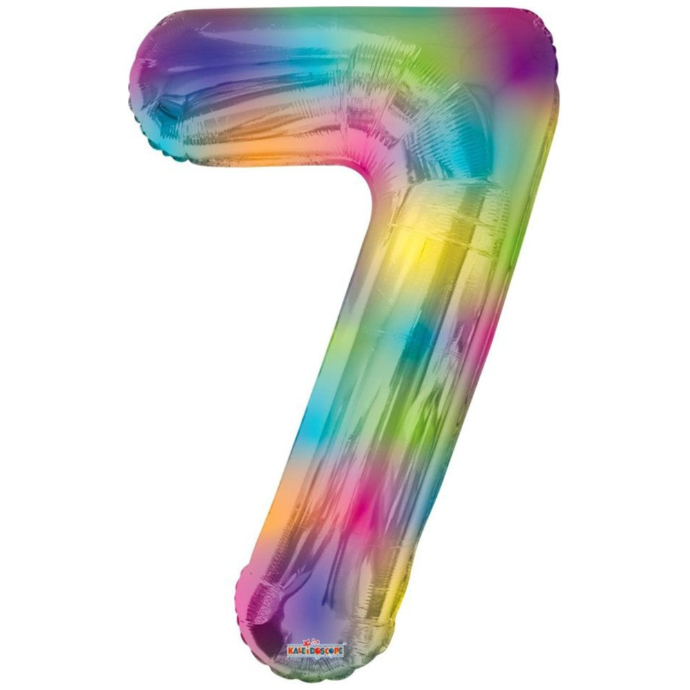 Foil balloon number 7 Rainbow 16380-34