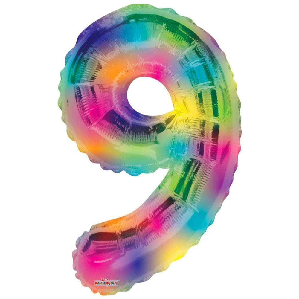 Foil Balloon Number 9 Rainbow 16382-34