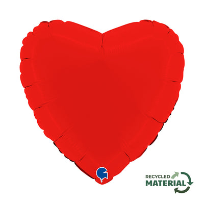 Matte Red Heart Foil Balloon 46cm