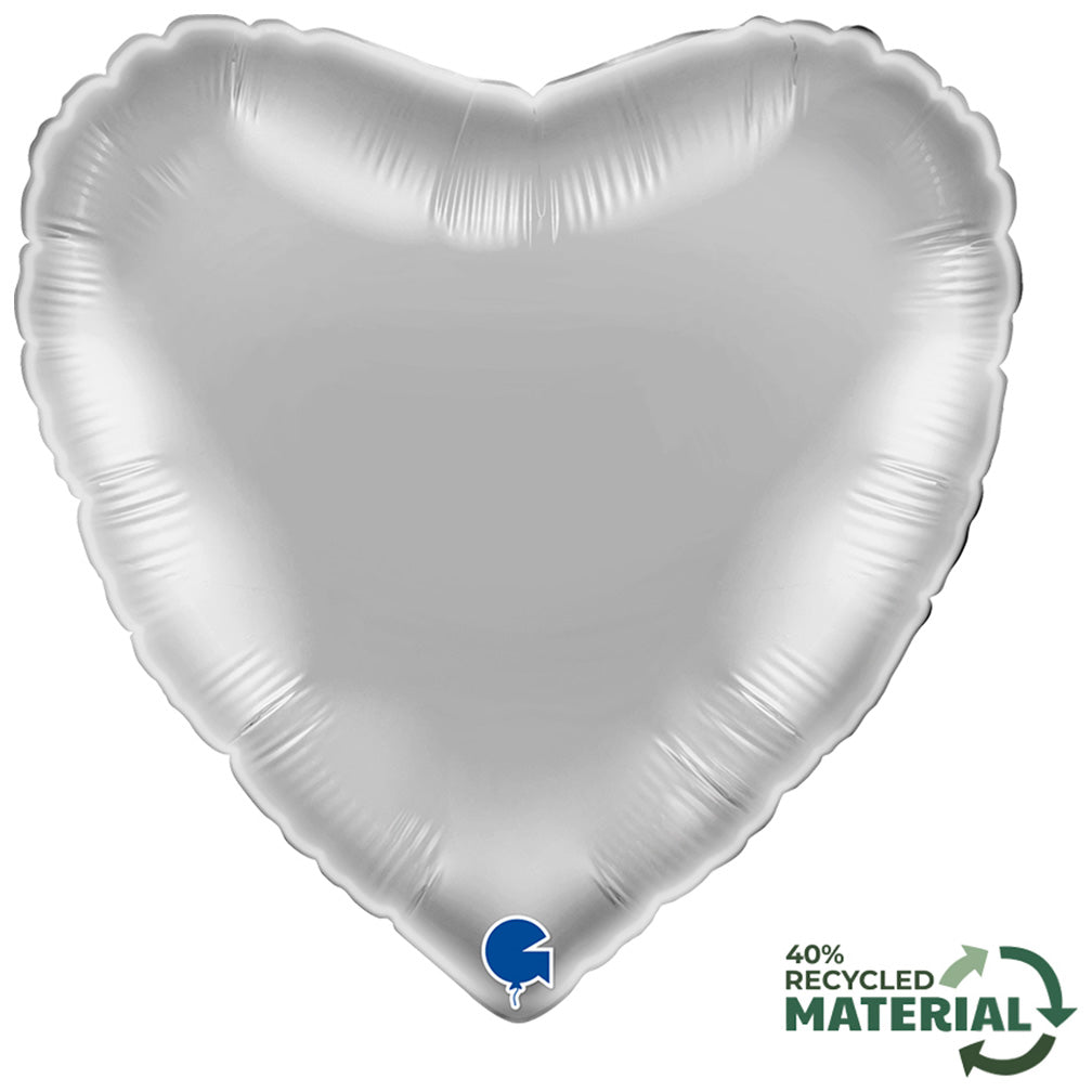 Balon Folie Inima Argintie 46cm Grabo