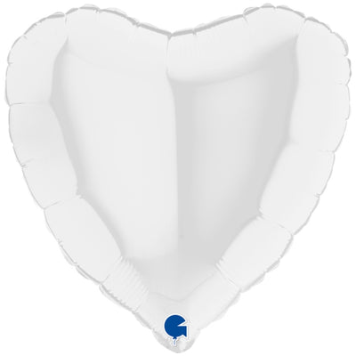 Foil Balloon White Heart 46cm Grabo