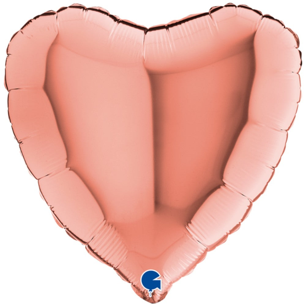 Rose Gold Heart Foil Balloon 46cm Grabo