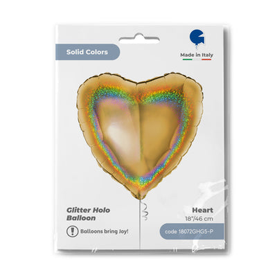 Balon Folie Inima Aurie Holografica 46 cm Grabo