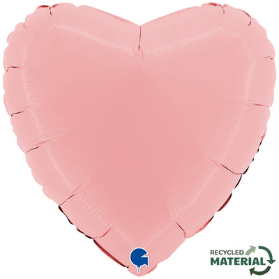 Matte Pink Heart Foil Balloon 46cm