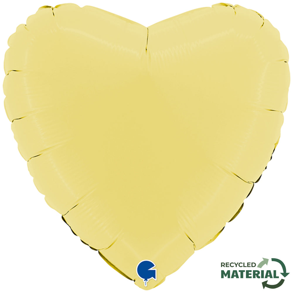 Foil Balloon Matte Yellow Heart 46cm