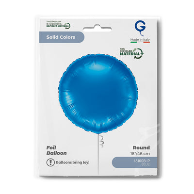 Blue Round Foil Balloon 46cm